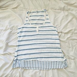 Splendid - Women’s Blue and White Striped Tank Top